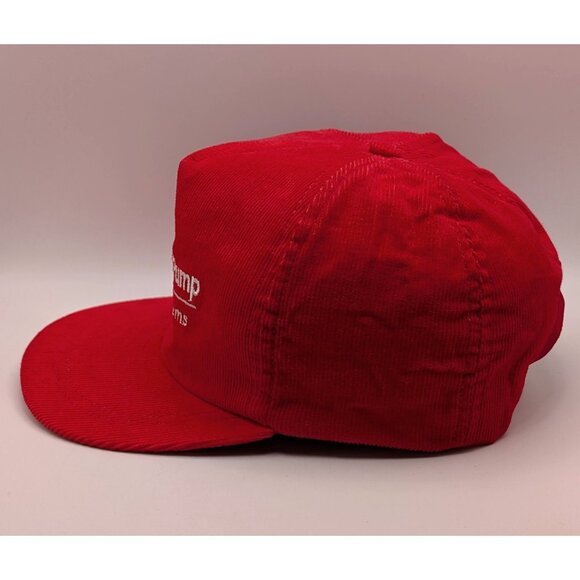 Vintage ITT A-C Pump Red Corduroy Snapback Trucker Hat Cap VTG 80s Fire Pump - Picture 3 of 4